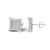 Square Moissanite Stud Earrings - 925 Sterling Silver